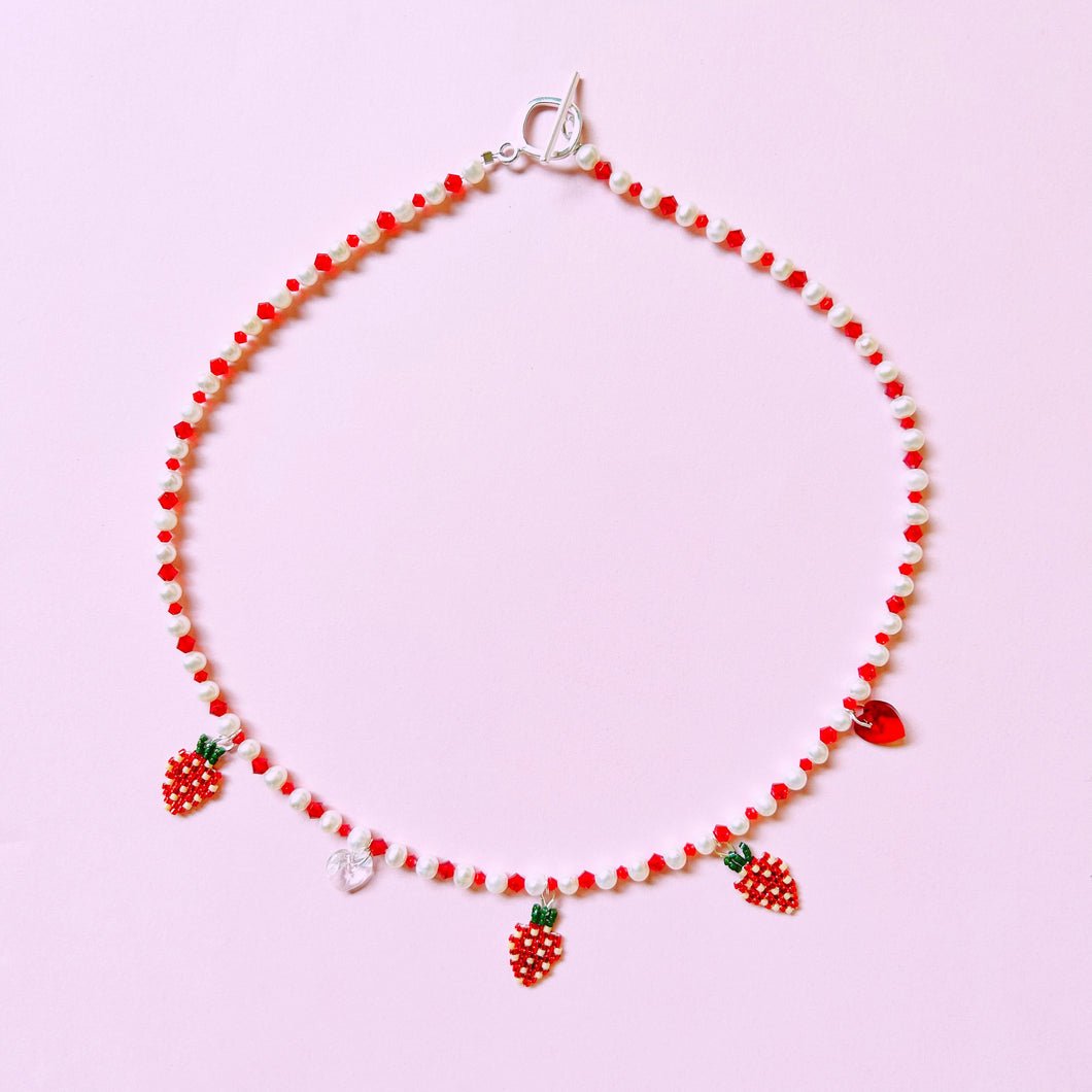 Pearly Girl Strawberry Necklace
