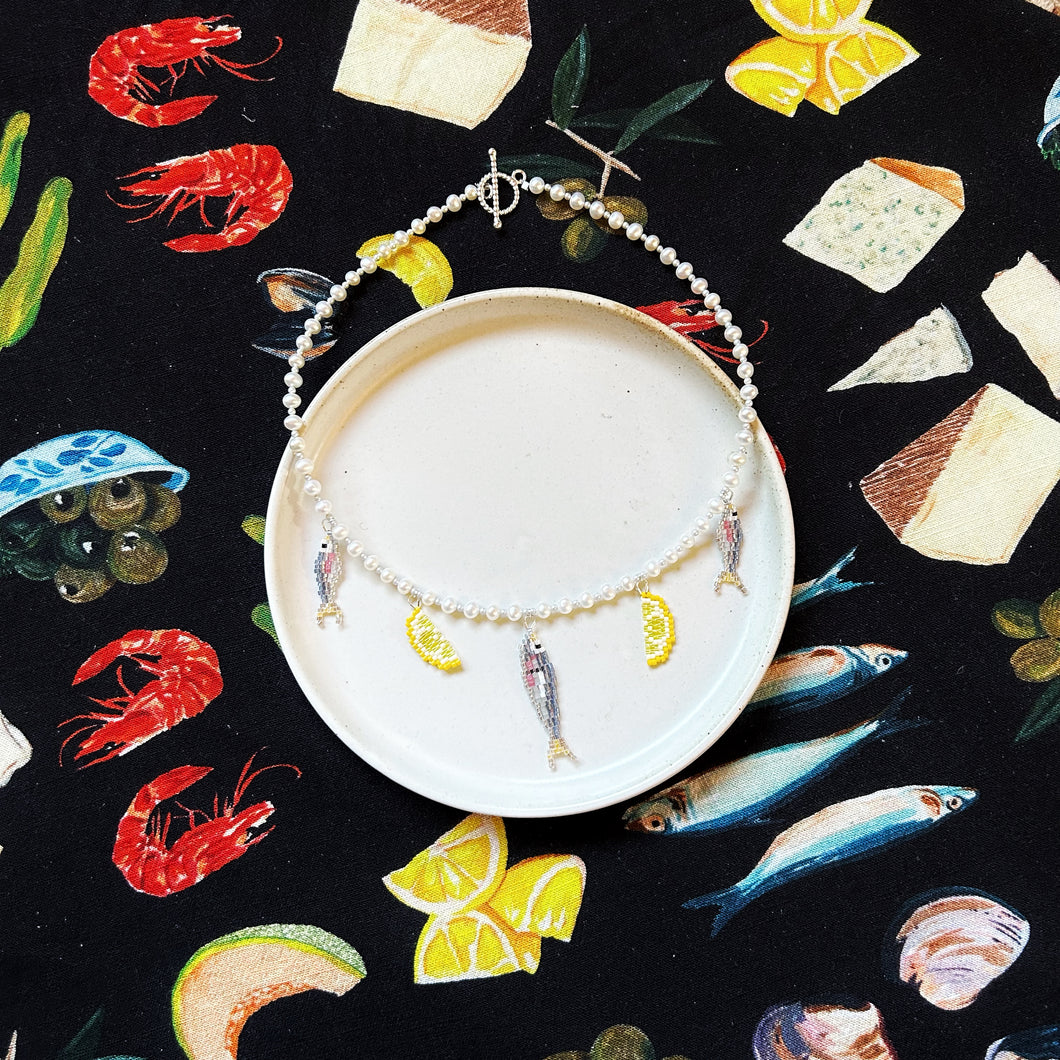 Pearly Girl Tinned Sardine Necklace (with LEMONS!)